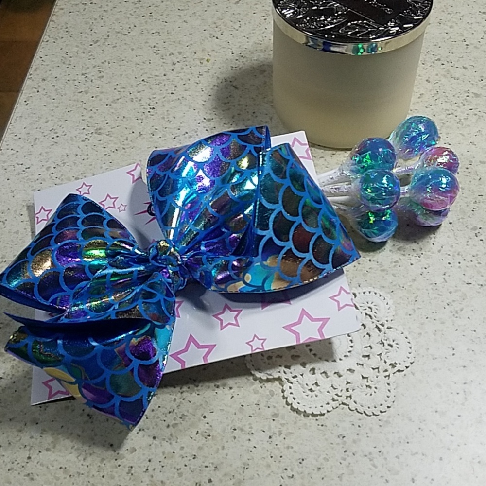 VERY Big X Large Mermaid Bow w Clip - Picture 1 of 2